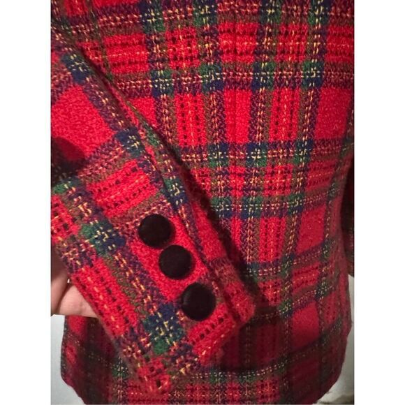 Talbots vintage Y2K plaid Stuart tartan preppy blazer 10P wool mohair blend - Picture 6 of 8